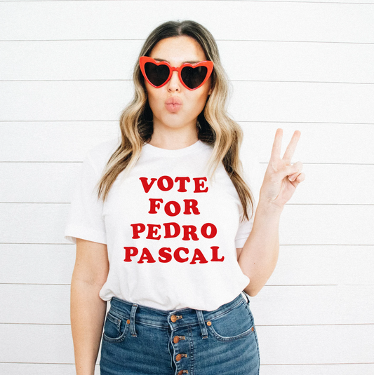 Vote for Pedro Pascal Retro Type Graphic Unisex T-Shirt