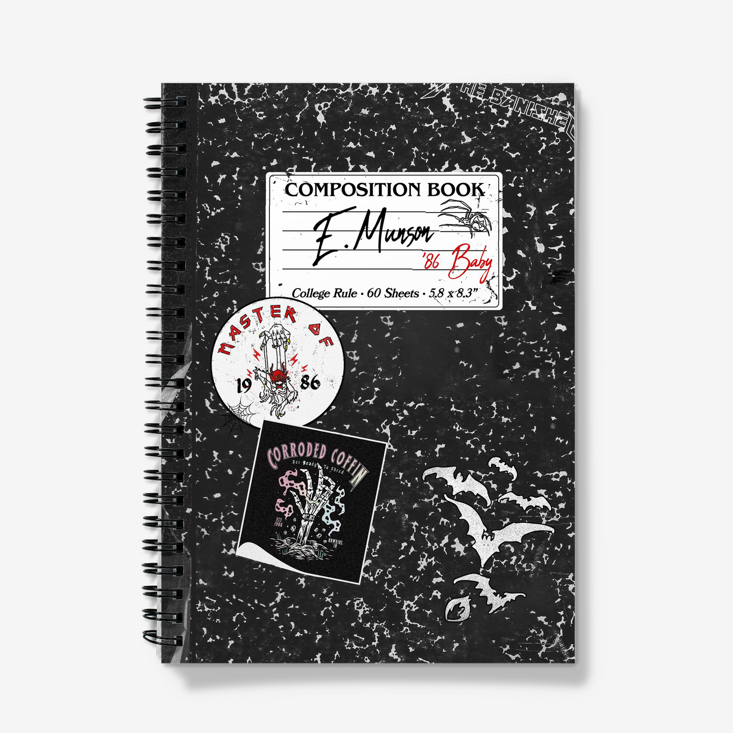 Eddie M A5 Spiral Composition Notebook Lined Paper